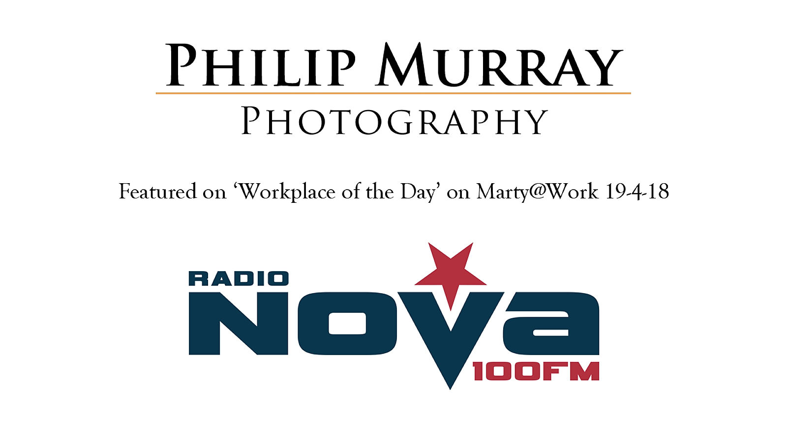 Philip Murray Photography On Radio Nova 19-4-18